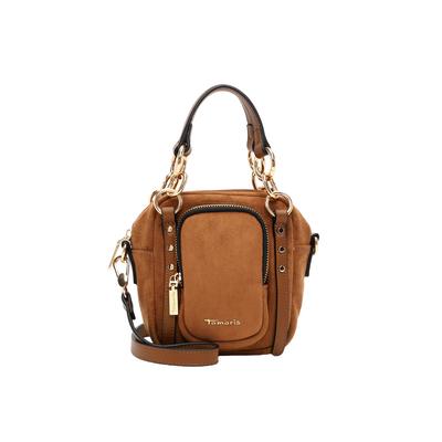 Shopper TAMARIS "Shopper TAS Manja", Damen, Gr. B/H/T: 21cm x 18cm x 10cm, cognac 700, Polyester, Taschen Shopper
