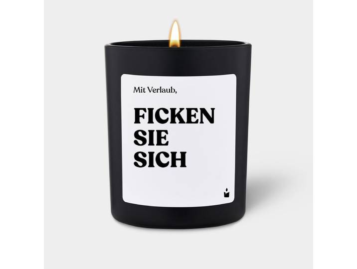 Duftkerze Schwarz Woody Mit Verlaub, Ficken Sie sich