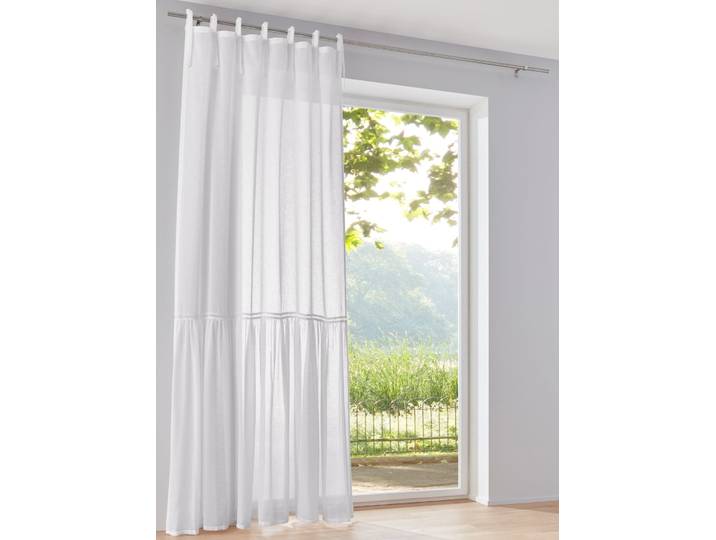 Gardine Gr. 1, weiß, B:140cm H:145cm, Polyester, Gardinen, Gardine