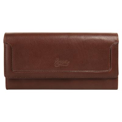 Brieftasche X-ZONE "X-ZONE Herren, Damen echt Leder", Damen, braun (cognac), Leder, leicht glänzend, unifarben, Kleinlederwaren Brieftasche, echt Leder
