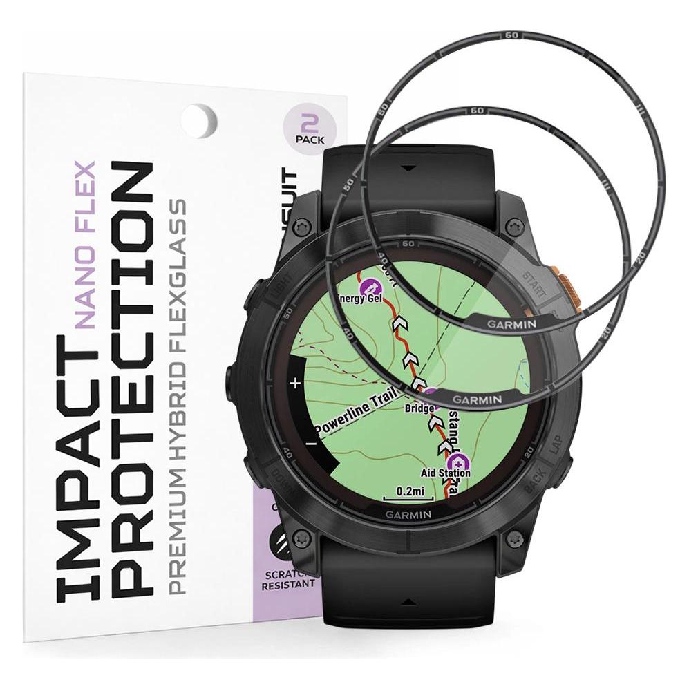 Techsuit - Nano Flex (2 pack) - Garmin Fenix 7X Pro Solar - Black (66919995)