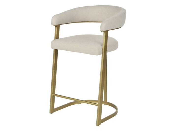 Chaise pour îlot central beige et dorée H66