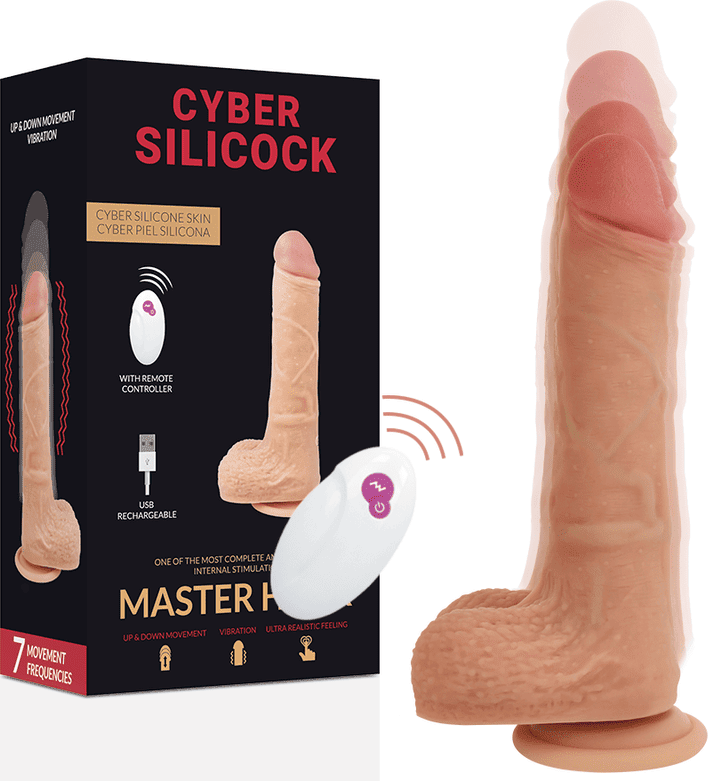CYBER SILICOCK Gode Réaliste Va-et-Vient Vibrant 17 cm avec Télécommande MR HUCK