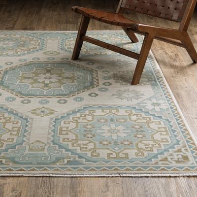 Style Haven Meadow Bohemian Medallion Beige/ Teal Area Rug