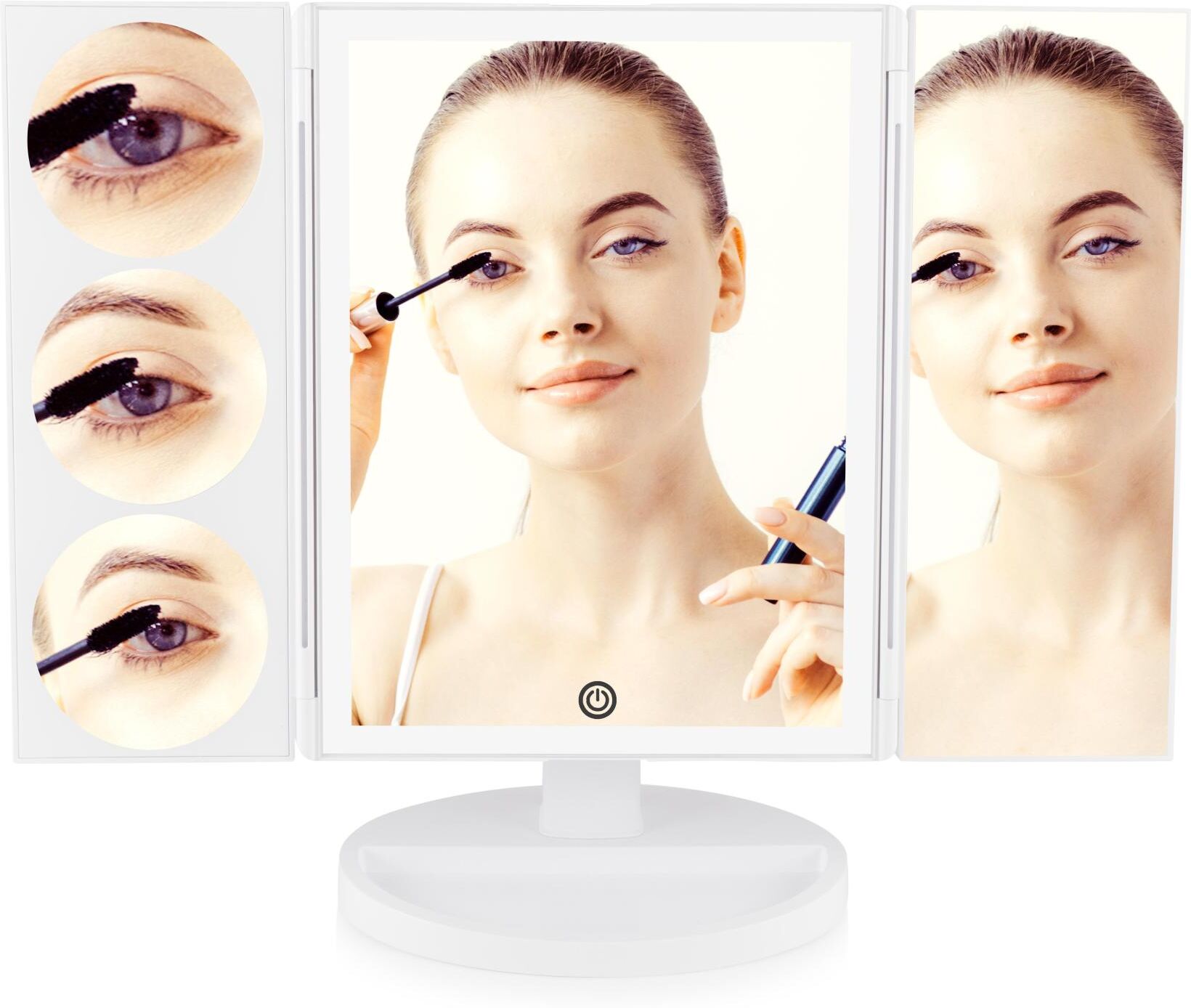 Kosmetikspiegel RIO "Full Size Makeup Mirror Weiss", weiss (weiß), B:46,6cm H:30cm, Spiegel, Kosmetikspiegel weiß B/H/T: 46,6cm x 30cm