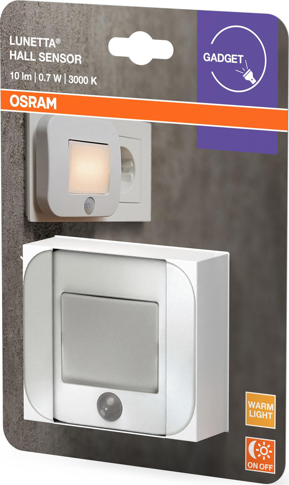 Osram LED Nachtlicht met bewegingssensor en schemersensor, Warm wit, Wit