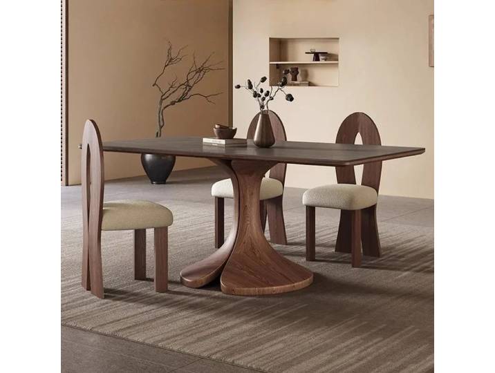 Rectangulaire nordique moderne simplicité Style luxe en bois massif ardoise Table à manger salle à manger chaise bureau Table à manger meubles