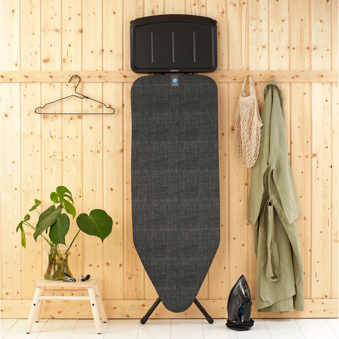 Brabantia Size C Ironing Board with Solid Steam Unit Holder Grey/Black 48cm W X 7.5cm L