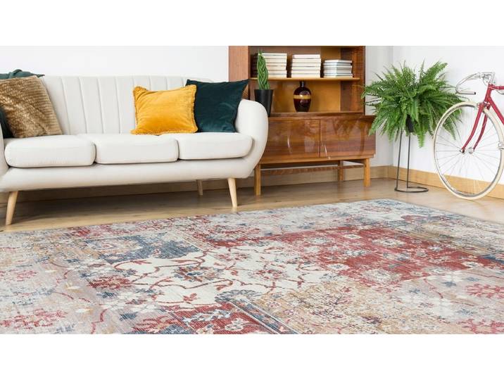 Teppich CALO-DELUXE Emin 1003 , bunt (multi), B:80cm H:10mm L:150cm, Baumwolle, Teppiche, Teppich, reine Baumwolle, Wohnzimmer