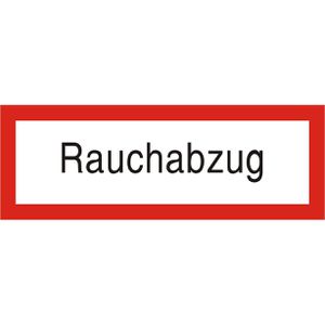 Abtec Hinweisschild DIN 4066, Folie, 14,8 x 5,5 cm, Feuerwehr, Rauchabzug