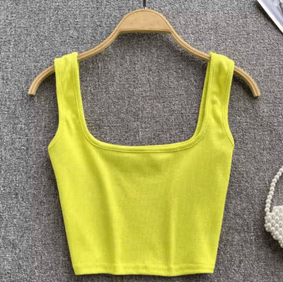 Inspire Picks Womens Backless Y2K Crop Top Slim Fit Sleeveless Cami yellow s