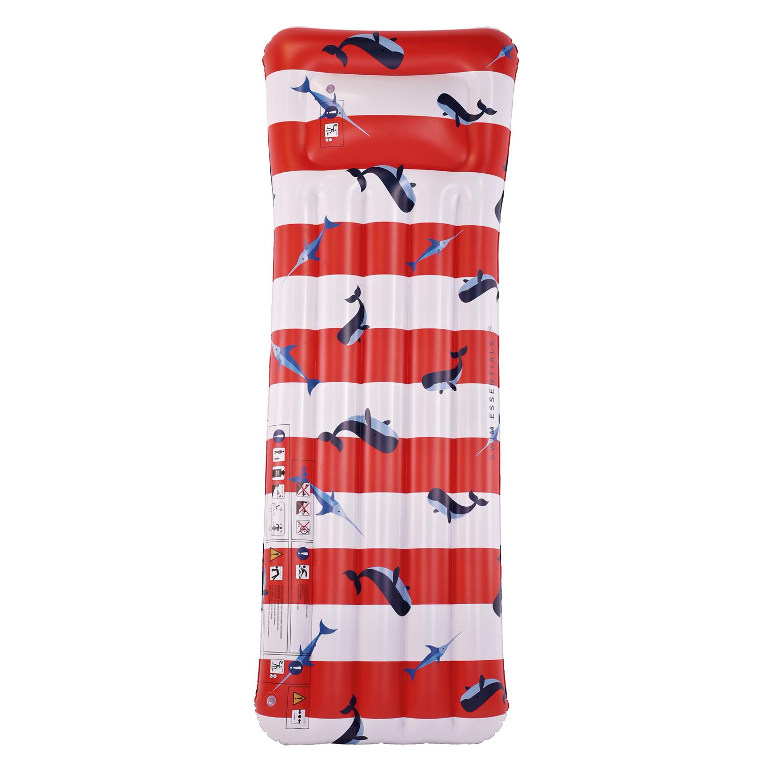 Swim Essentials Luftmatratze Red White Whale (1770 x 670 x 190 mm) (43244425)