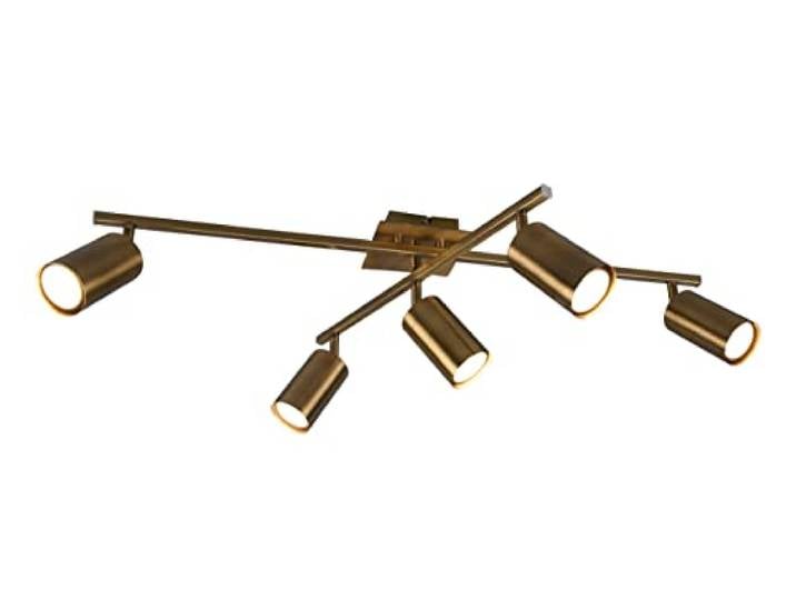 TRIO\, Plafonnier\, Marley 5xGU10\, max.35\,0 W Corps: Métal\, Laiton fumé L:77\,4cm\, L:57\,0cm\, H:22\,4cm Pivotant\,Sans illuminant