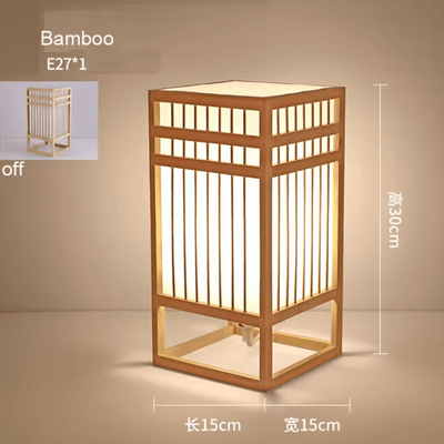 Inspire Curations Japanese Bamboo Woven Table Lamp Minimalist Bedside Desk Light green eu