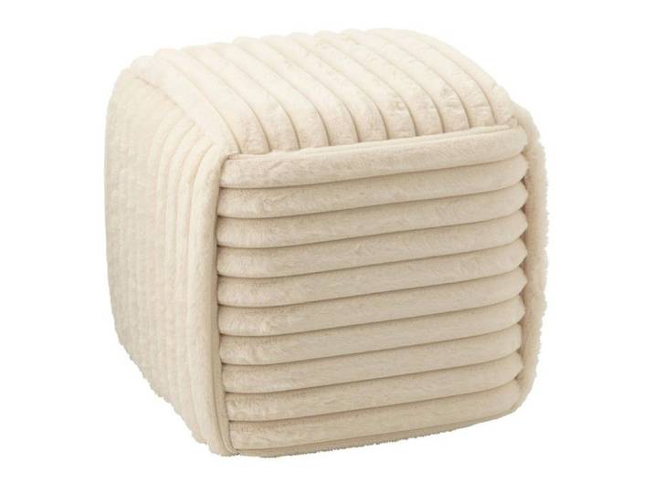 Pouf Carré Côtelé  Nuage  45cm Beige