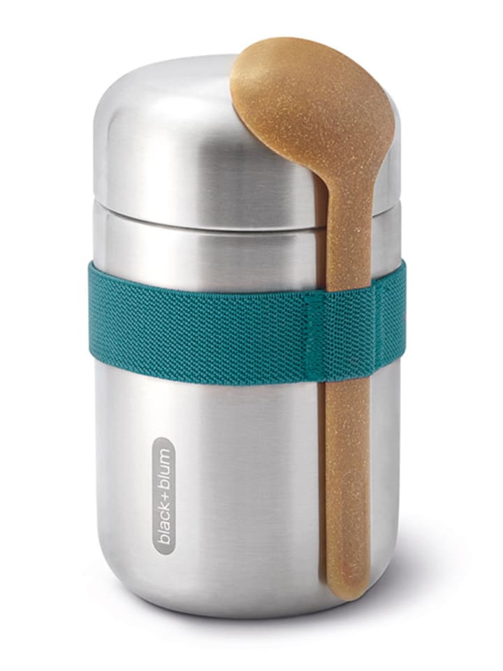 Black+Blum Thermo-Lunchbecher "Food Flask" in Silber/ Blau - 400 ml - onesize
