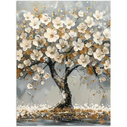 POSTER Baum - Blumen - Weiß - Natur - Kunst Deko Wohnzimmer 60x80 cm