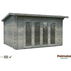 Palmako Gartenhaus Ines 11,1 m2 - 44 mm Grau tauchimprägniert