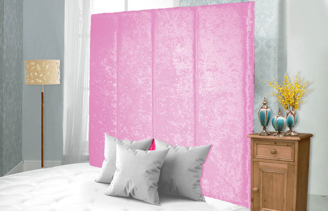 Fairmont Park Schaffer Upholstered Velvet Headboard Pink Double (4'6)