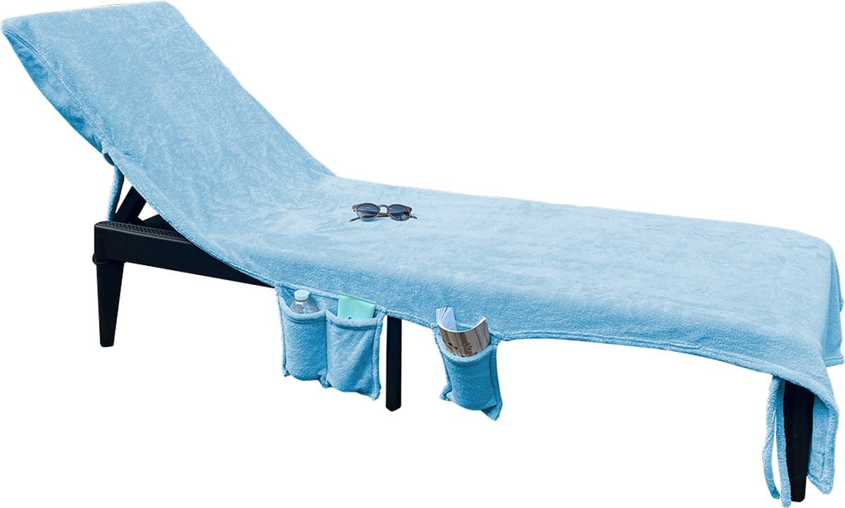 LINNICK Strandlaken en Stoelhoes van Microvezel, Blauw, 75 x 215 cm