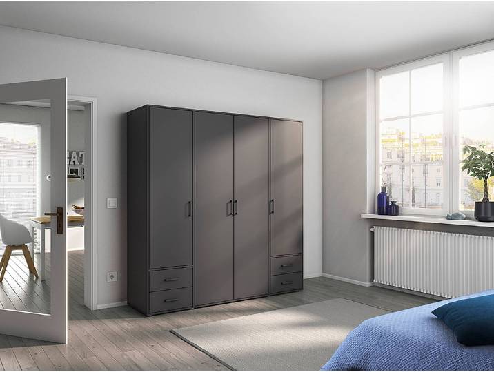 Drehtürenschrank Voyager 187cm Grau/Graumetallic Basic