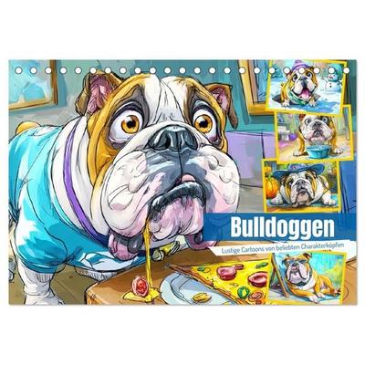 Bulldoggen. Lustige Cartoons von beliebten Charakterköpfen (Tischkalender 2027 DIN A5 quer), CALVENDO Monatskalender