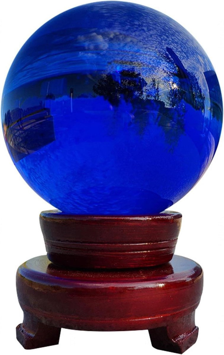 Blauwe handgepolijste kristallen decoratieve bol voor fotografie, diameter: 12 cm