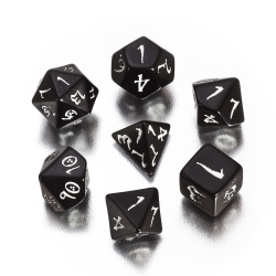 Q-Workshop Classic RPG Würfel-Set - 7 Stück - schwarz und weiss 267628