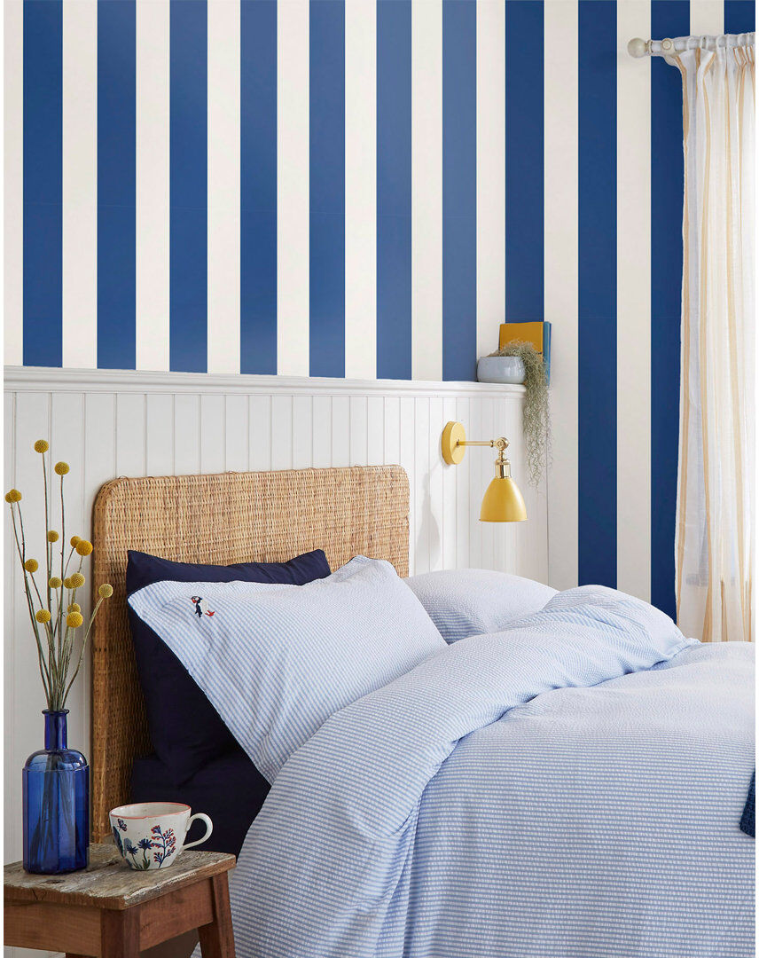 Joules Harborough Stripe Wallpaper Blue 10cm L