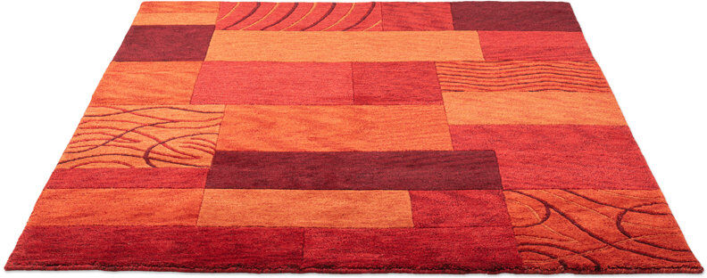 Theko Handmade Wool Carpet Red Rectangular 70cm x 140cm