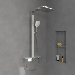 Villeroy und Boch Infinity Showers Duschsystem TVS11000500061 413x1055x561mm, eckig, Wandmontage, chrom