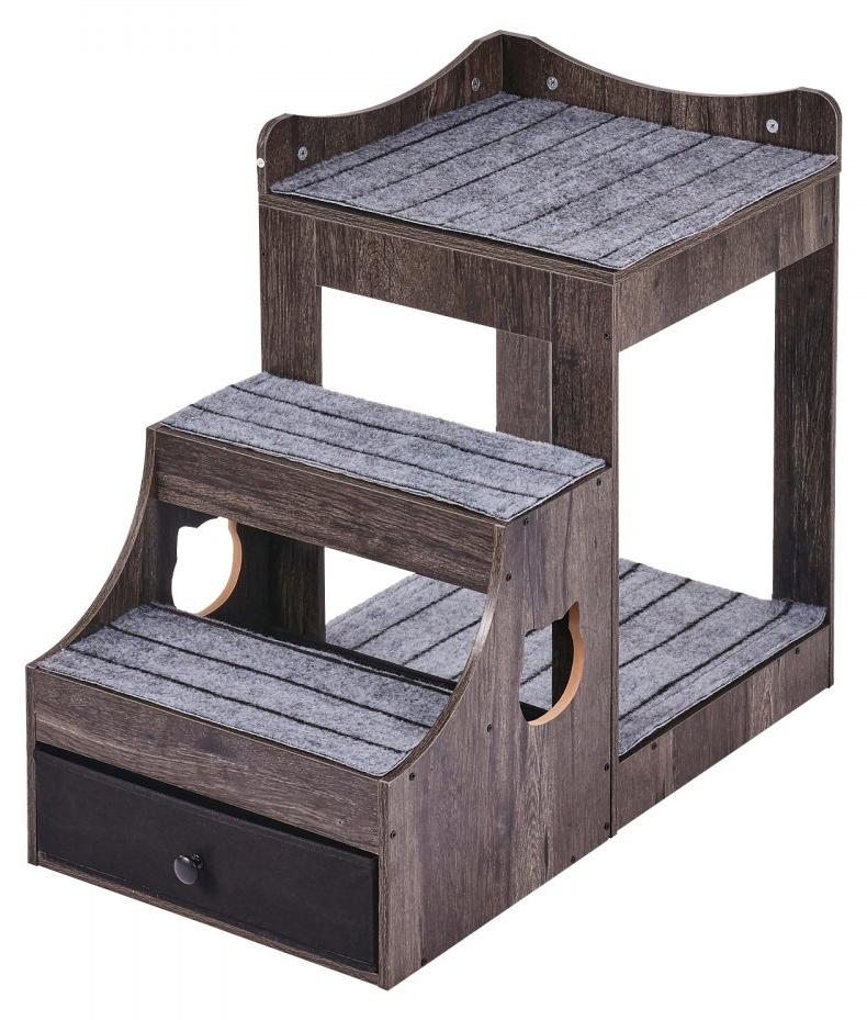 Hundebett, gestapelt, für Haustiere - 830 x 450 x 675 mm - Grau - Holz