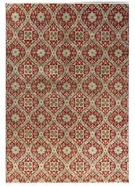 Overton "Ikat One-of-a-Kind Hand-Knotted Area Rug - Red, 6' 8"" x 9' 8"" - 6' 8"" x 9' 8"""