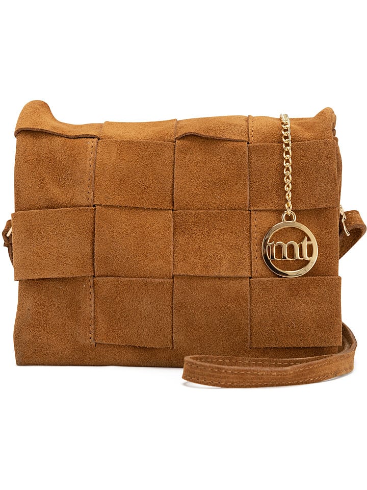 Mia Tomazzi Leder-Umhängetasche "Empoli" in Cognac - (B)23 x (H)17 x (T)5 cm - onesize