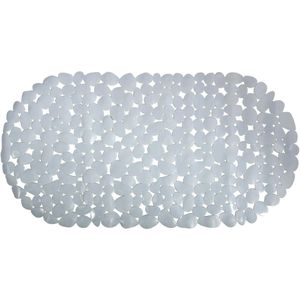 MSV Badewannenmatte 140876, 35 x 68 cm, Kunststoff, rutschfest, mit Saugnäpfen, grau