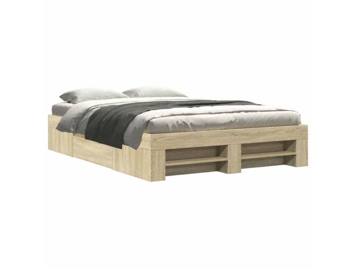 Brun Cadre de lit sans matelas chêne sonoma 140x190 cm - Structure de lit LV97699