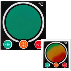 Brady, Etiketten, TIL-10-50C-70C, B-7518, Reversible, temperaturanzeigende Etiketten, Polyester, 48 x 52mm, pe