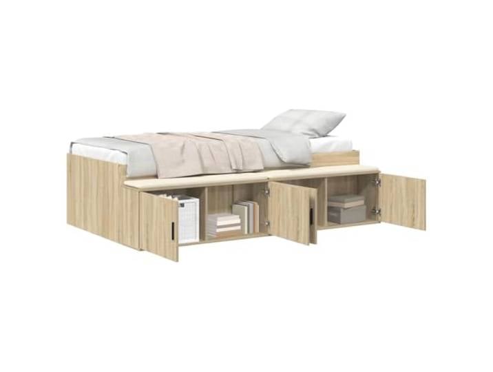 vidaXL Bettrahmen mit Speicher Sonoma-Eiche 80 x 200 cm Holzwerkstoff Klare Linien und ein frischer Look, Genug Platz für deine Sachen, Hergestellt aus Holzwerkstoff für Langlebigkeit