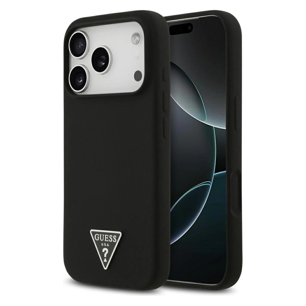 Guess - Silicone Triangle Logo MagSafe (GUHMP17XSCTRLMK) - iPhone 17 Pro Max - Black (Apple iPhone 17 Pro Max) (GUHMP17XSCTRLMK)