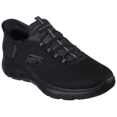 Slip-On Sneaker SKECHERS "SUMMITS-HIGH RANGE", Herren, Gr. 48,5, Textil, schwarz, Schuhe, Slipper, Freizeitschuh, Halbschuh in veganer Verarbeitung