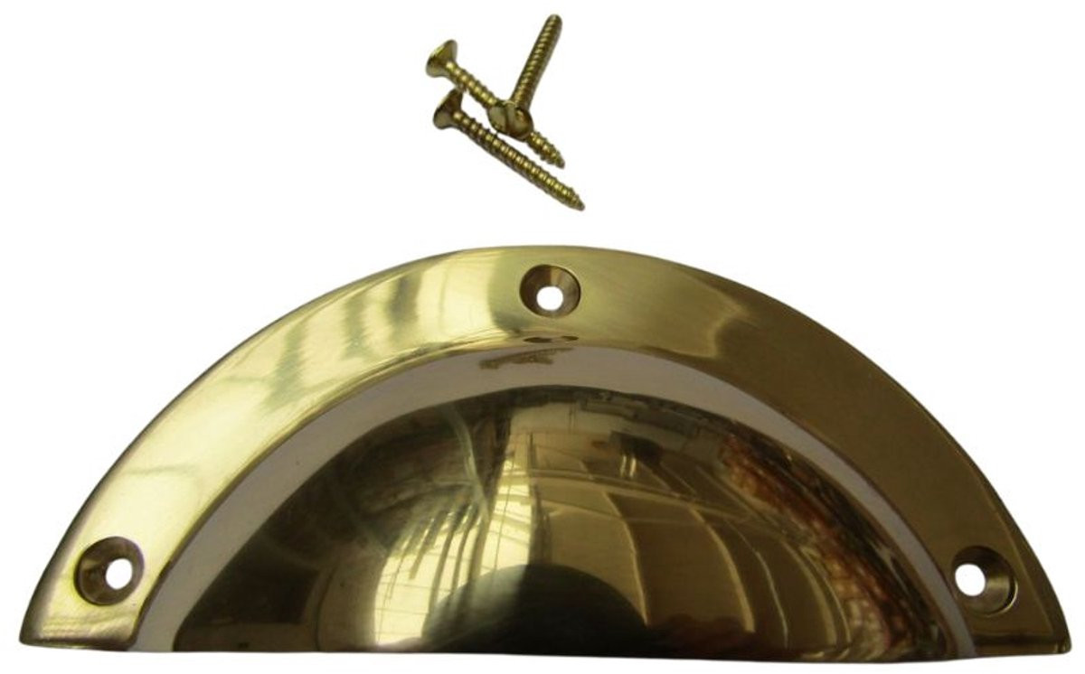 Ironmongery World Victorian Cup Pull Handle Groot Polished Brass