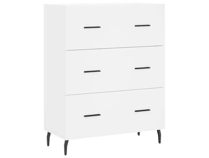 GHVBNMF Sideboard Weiß 69,5x34x90 cm Kommode mit 3 Schubladen Schmaler Beistellschrank für Wohnzimmer und Schlafzimmer mit 3 geräumigen Schubladen und robusten Metallfüßen.