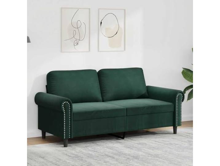 HEFZGDB 2-Sitzer Sofa Dunkelgrün 140 cm Samt Modernes Wohnzimmer Polstermöbel Bequem mit Metallgestell und Dicker Polsterung für Entspannung und Gemütlichkeit
