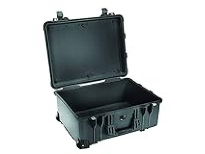 PELI 1560 valise de protection à roulettes, étanche à l'eau et à la poussière IP67, capacité de 44L, fabriquée en Allemagne, sans mousse, couleur: noire