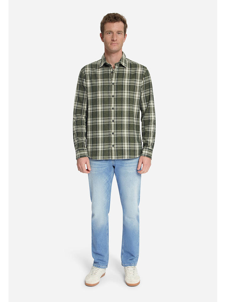 No Excess Hemd in Khaki/ Creme - M