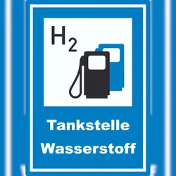 HB-Druck Wasserstofftankstelle Aufkleber A5 (148x210mm)