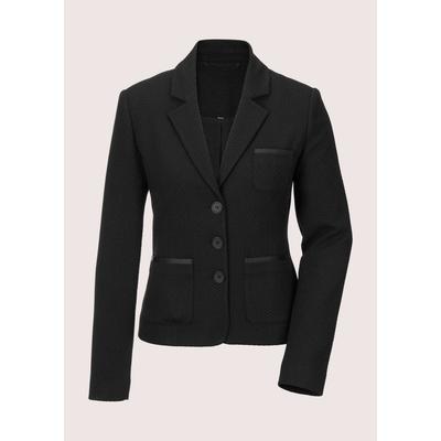 Kurzblazer MADELEINE "Blazer Blazer aus Struktur-Jersey", Damen, Gr. 40, schwarz, Obermaterial: 65% Polyester PES. 30% Viskose CV. 5% Elasthan EL., Modern, normal, Blazer Kurzblazer