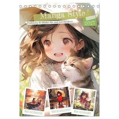 Manga Style Kinder (Tischkalender 2027 DIN A5 hoch), CALVENDO Monatskalender