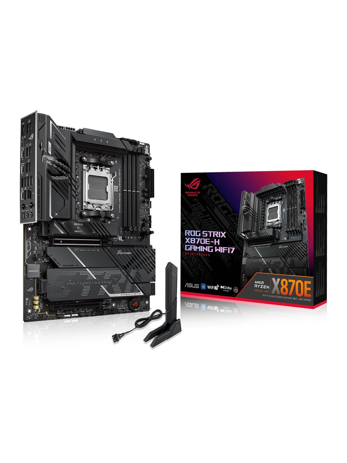 ASUS ROG STRIX X870E-H GAMING WIFI7 Mainboard - AMD X870E - AMD AM5 - DDR5 RAM - ATX