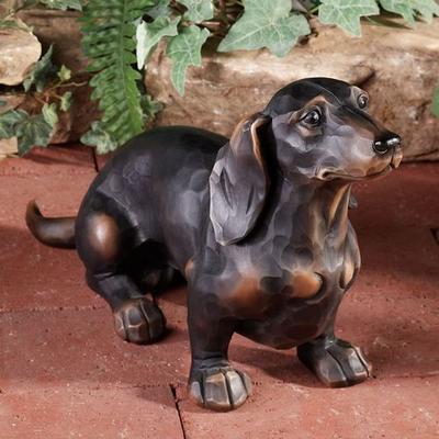 Touch of Class Morning Walk Dachshund Sculpture Black , Black